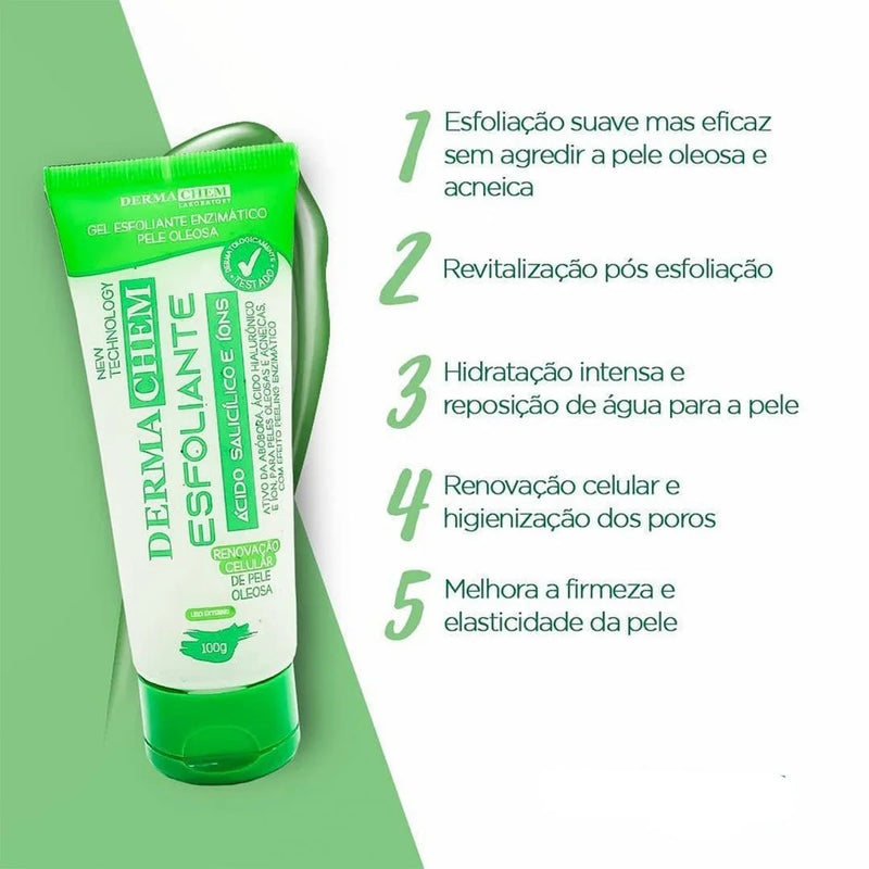 Gel Esfoliante Enzimático Pele Oleosa - Dermachem