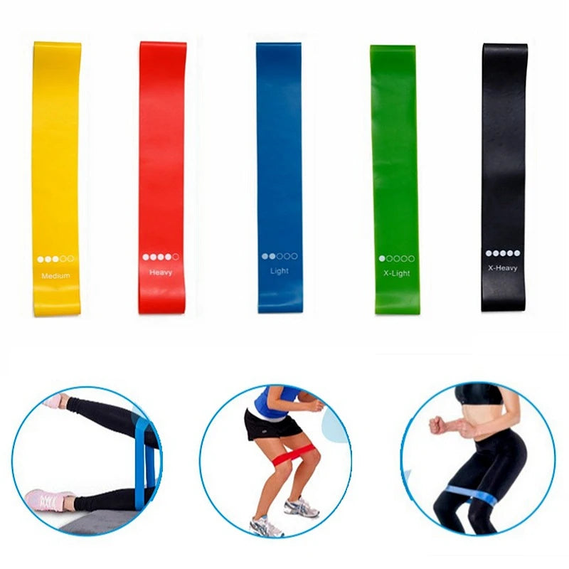 Kit 5 Faixas Elásticas Para Exercícios Multifuncional Yoga Fisioterapia