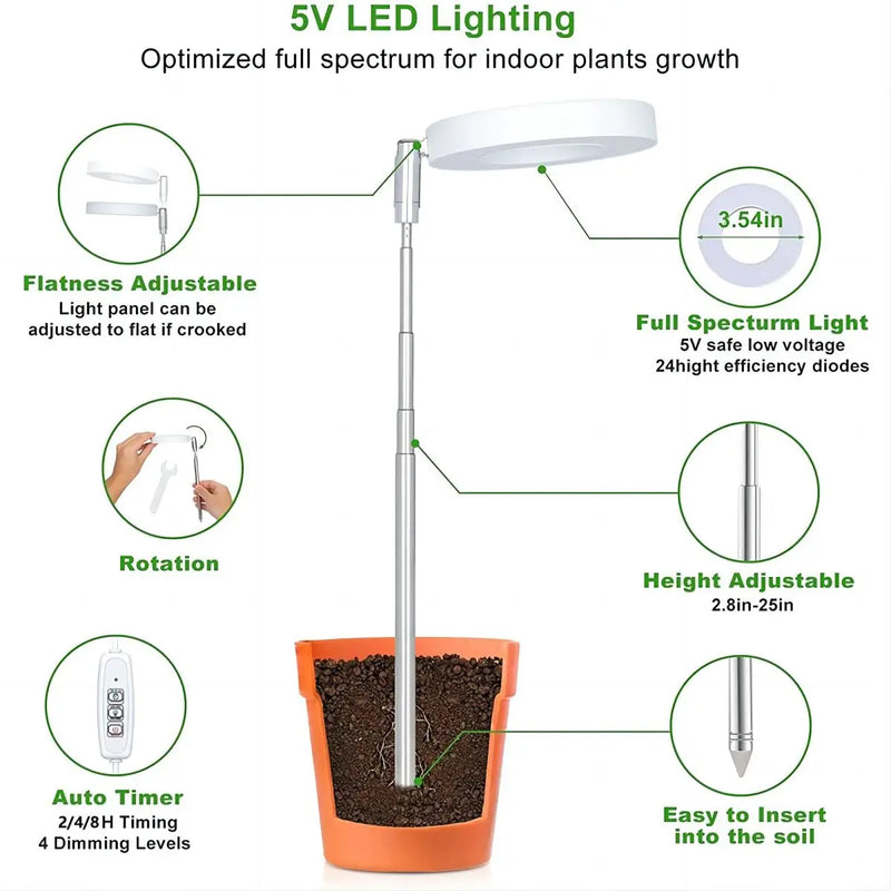 Lâmpada led para cultivo de plantas, espectro completo, lâmpada fito, usb, para plantas, 5v, iluminação para crescimento de plantas, para plantas de interior