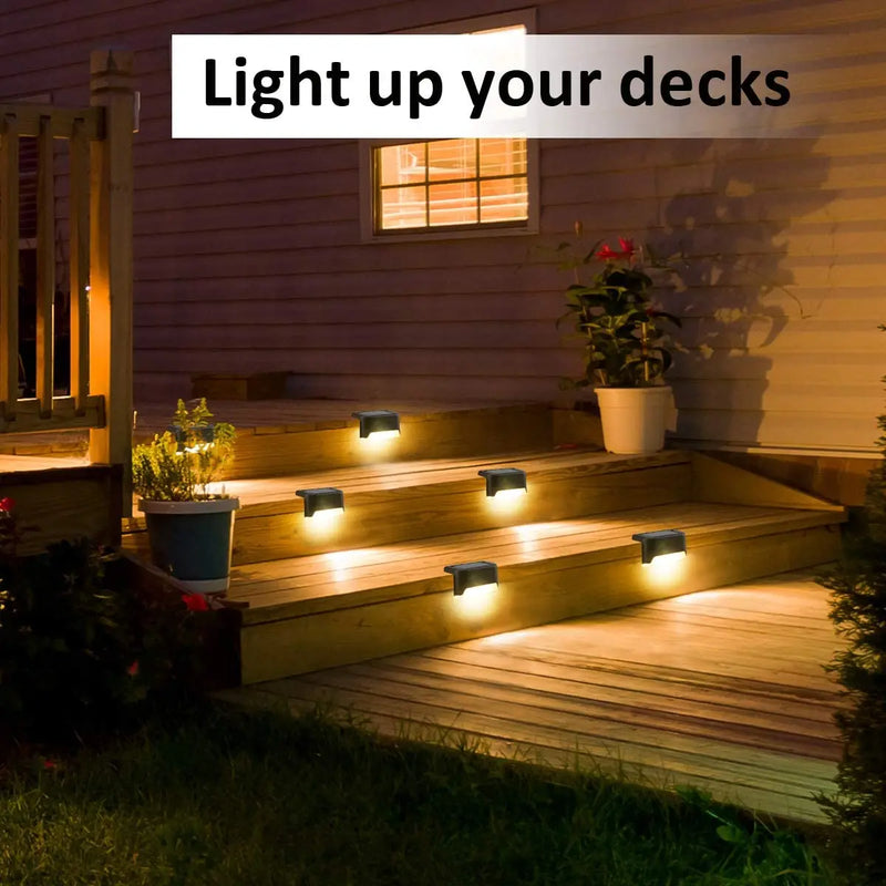 Lâmpada Solar Luzes LED Impermeável, Jardim ao ar livre Deck Lâmpada, Escadas Luz, Decoração do pátio