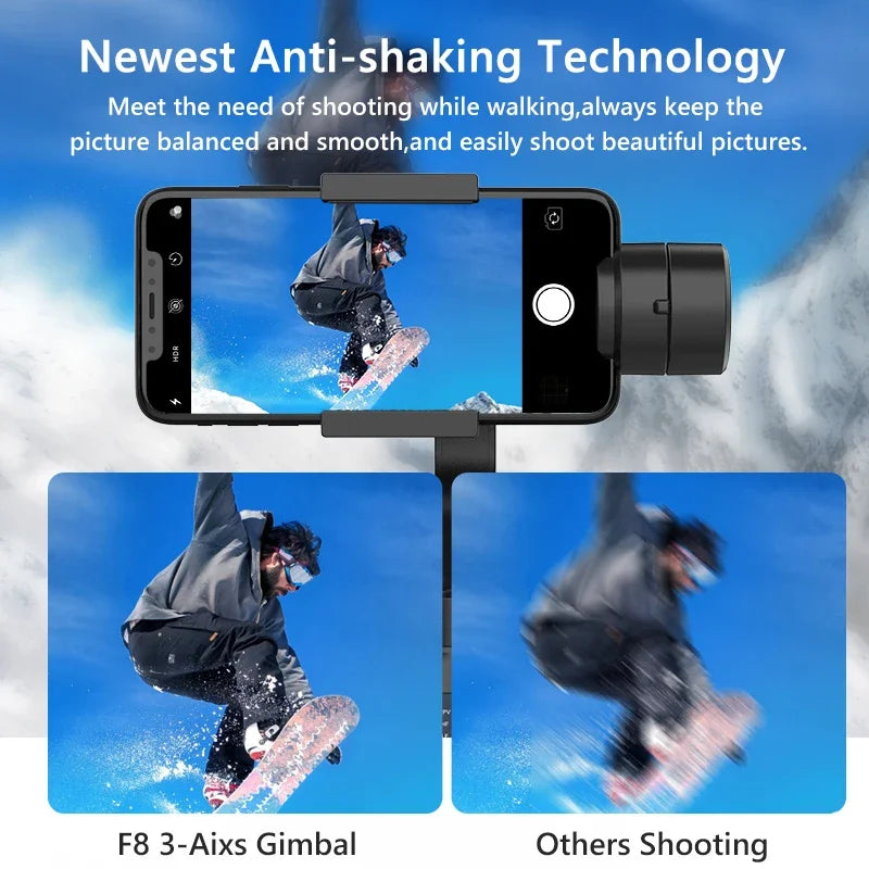 Estabilizador Gimbal para Smartphone, Móvel de Eixo Único