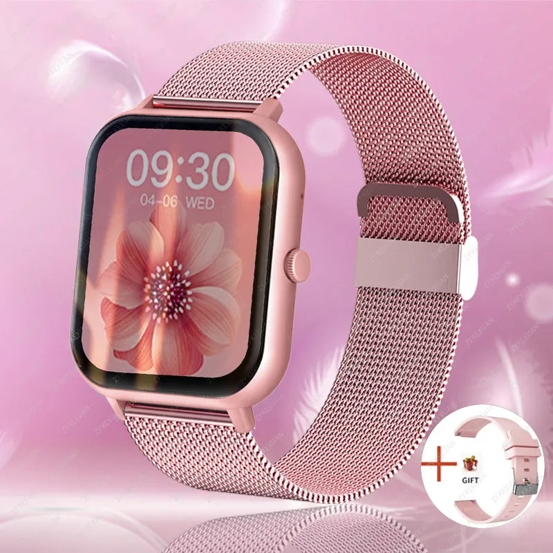 Smart Watch Bluetooth Frequência Cardíaca, Sangue, Oxigênio, Assistente de Voz