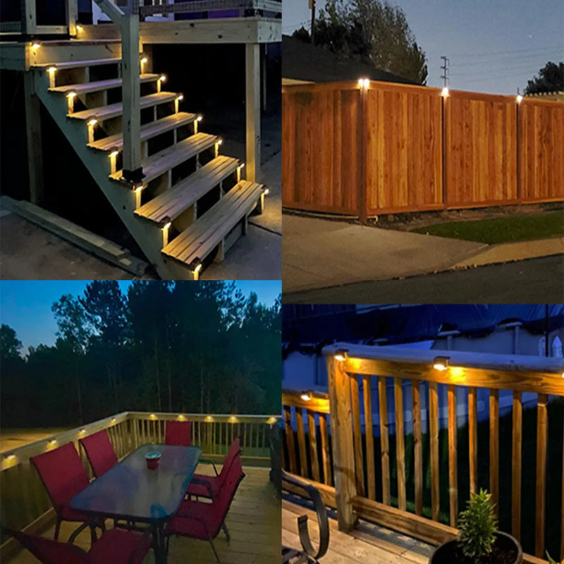 Lâmpada Solar Luzes LED Impermeável, Jardim ao ar livre Deck Lâmpada, Escadas Luz, Decoração do pátio