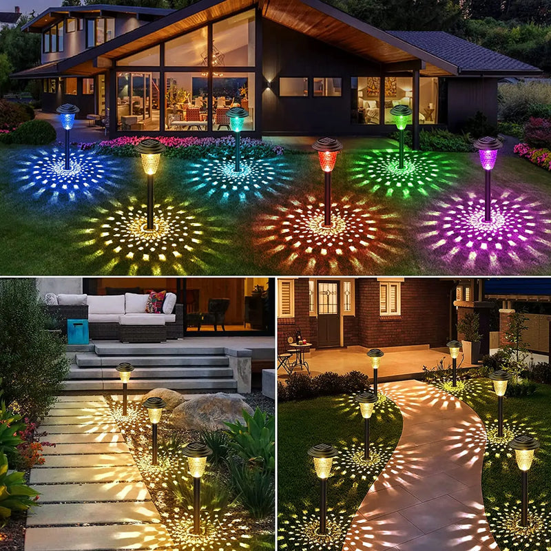 Luzes LED Solar Impermeável ao ar livre  Caminho Paisagem, Quintal, Quintal, Gramado, Lâmpadas do pátio, Decorações de Natal, Iluminação, Jardim