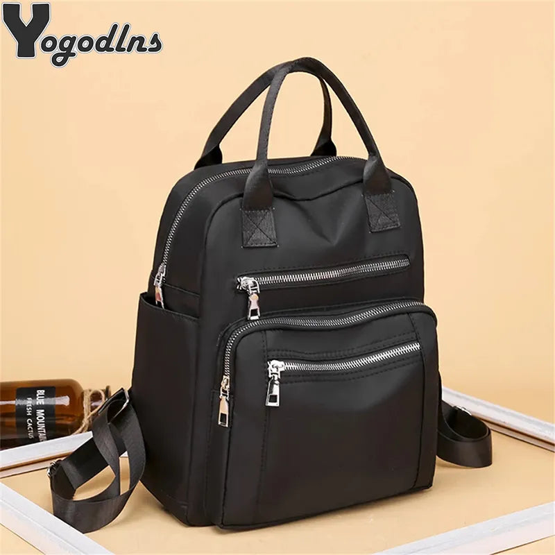 Mochila de viagem casual à prova água Oxford - ombro feminino - grande capacidade