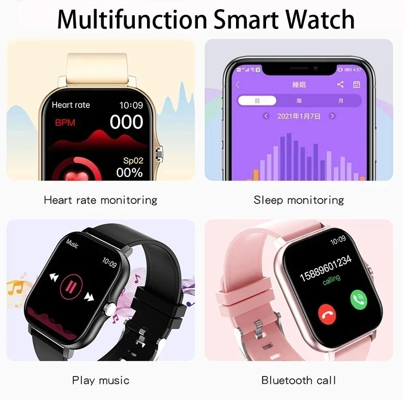 Smartwatch esportivo Relógio inteligente impermeável para homens e mulheres